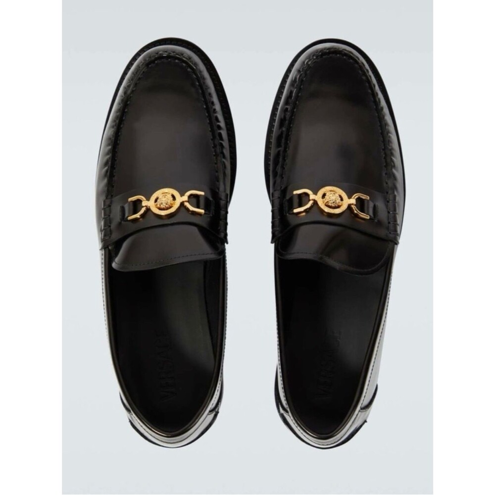 Versace Medusa ‘95 Black Leather Loafers NWT Size 38